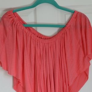 Coral Off Shoulder Top